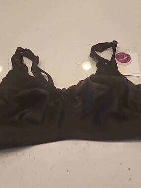 NWT Amoena Mastectomy Bra 38D Annabell 2126 Black Wireless Pockets